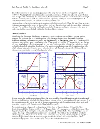 Data Analysis Toolkit #4: Confidence Intervals Page 1 Copyright © 1995