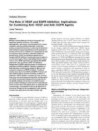 Implications for Combining Anti–VEGF and Anti–EGFR Agents