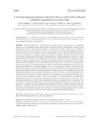 Induced Outbreak of Predators on Oyster Reefs 1, 2 3 3 3 DAVID L