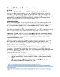 Integrating ESG Metrics Into Executive Compensation