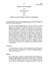 Minutes of the Proceedings