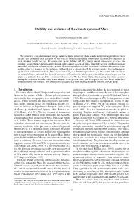 Stability and Evolution of the Climate System of Mars