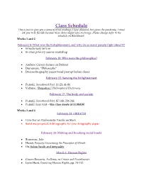 Syllabus Enlightenment S21 Course Schedule