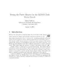 Testing the Purity Monitor for the XENON Dark Matter Search