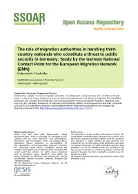 The Role of Migration Authorities in Handling Third-Country Nationals Who Constitute a Threat to Public Security in Germany