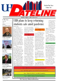 UHD Plans to Keep Returning Students Safe Amid Pandemic