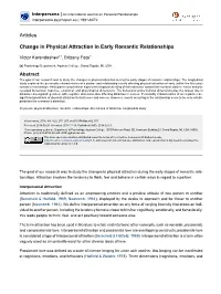Change in Physical Attraction in Early Romantic Relationships