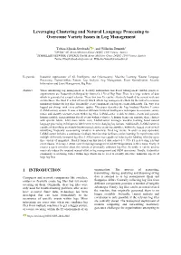 Leveraging Clustering and Natural Language Processing to Overcome Variety Issues in Log Management