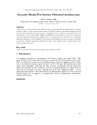 Security Model for Service-Oriented Architecture