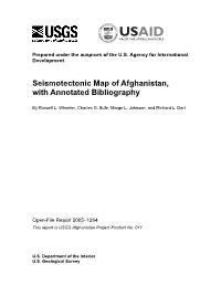 Seismotectonic Map of Afghanistan, with Annotated Bibliography