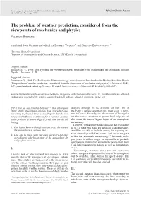 The Problem of Weather Prediction, Considered from the Viewpoints of Mechanics and Physics