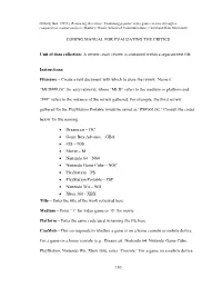 110 CODING MANUAL for EVALUATING the CRITICS Unit Of