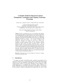 A Semantic Model for Integrated Content Management, Localisation and Language Technology Processing