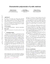 Characteristic Polynomials of P-Adic Matrices