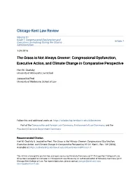 Congressional Dysfunction, Executive Action, and Climate Change in Comparative Perspective