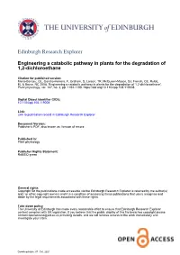 Engineering a Catabolic Pathway in Plants for the Degradation of 1,2-Dichloroethane', Plant Physiology, Vol