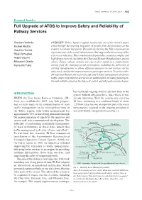Full Upgrade of ATOS to Improve Safety and Reliability of Railway Services
