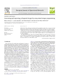 Generating and Improving Orthogonal Designs by Using Mixed Integer Programming