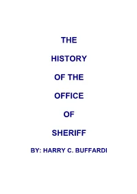 History of the Office of Sheriff