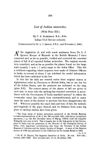 List of Indian Meteorites