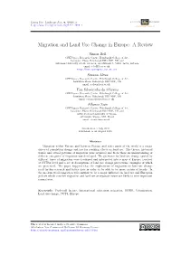 Migration and Land Use Change in Europe: a Review