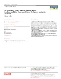 The Himalaya Clause, “Stipulation Pour Autrui”