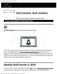 2020 Identity Theft Statistics | Consumeraffairs