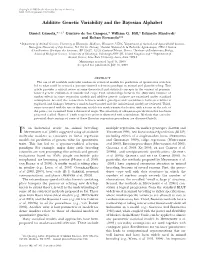 Additive Genetic Variability and the Bayesian Alphabet