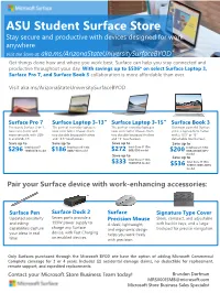 ASU Student Surface Store Stay Secure and Productive with Devices Designed for Work Anywhere