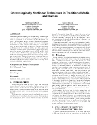 Chronologically Nonlinear Techniques in Traditional Media and Games