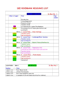 Dee Riverbank Resource List