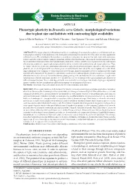 Phenotypic Plasticity in Bromelia Serra Griseb.: Morphological Variations Due to Plant Size and Habitats with Contrasting Light Availability