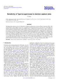 Sensitivity of Type Ia Supernovae to Electron Capture Rates E