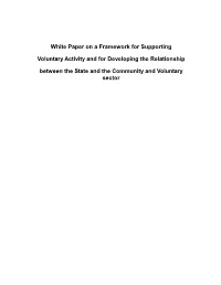 White Paper on a Framework for Supporting Voluntary Activity And