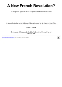 A New French Revolution? an Integrative Approach in the Analysis
