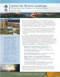 Across the Western Landscape: Priority Issues and Strategies for Western Forests