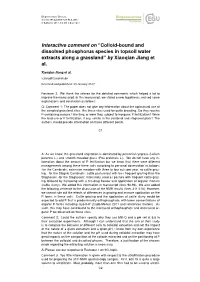 Colloid-Bound and Dissolved Phosphorus Species in Topsoil Water Extracts Along a Grassland” by Xiaoqian Jiang Et Al