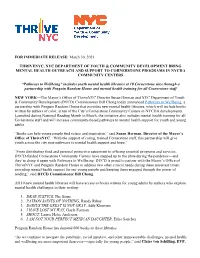 FOR IMMEDIATE RELEASE: March 30, 2021
