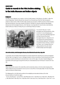 Guide to the India Museum and Indian Objects