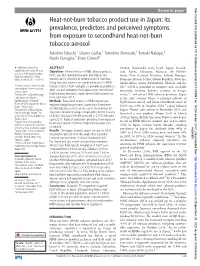 Heat-Not-Burn Tobacco Product Use in Japan