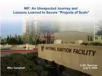 NIF, an Unexpected Journey