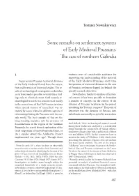 Some Remarks on Settlement Systems of Early Medieval Prussians. E Case