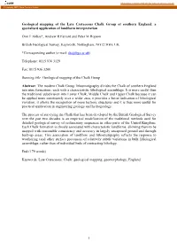 1 Geological Mapping of the Late Cretaceous Chalk Group Of