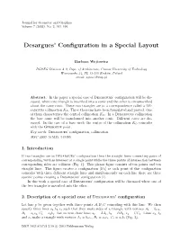 Desargues' Configuration in a Special Layout