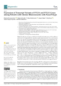 Expression of Transcript Variants of PTGS1 and PTGS2 Genes Among Patients with Chronic Rhinosinusitis with Nasal Polyps