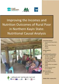 Improving the Incomes and Nutrition Outcomes of Rural Poor in Northern Kayin State: Nutritional Causal Analysis