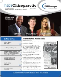 Insidechiropractic a Collaboration of Issue 4 Positive Press Campaign and the Foundation for Chiropractic Progress
