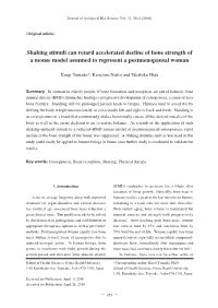 Shaking Stimuli Can Retard Accelerated Decline of Bone Strength of a Mouse Model Assumed to Represent a Postmenopausal Woman