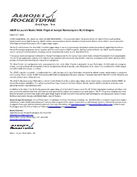 AEHF-6 Launch Marks 500Th Flight of Aerojet Rocketdyne's RL10 Engine