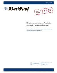 How to Increase Vmware Application Availability with Shared Storage
